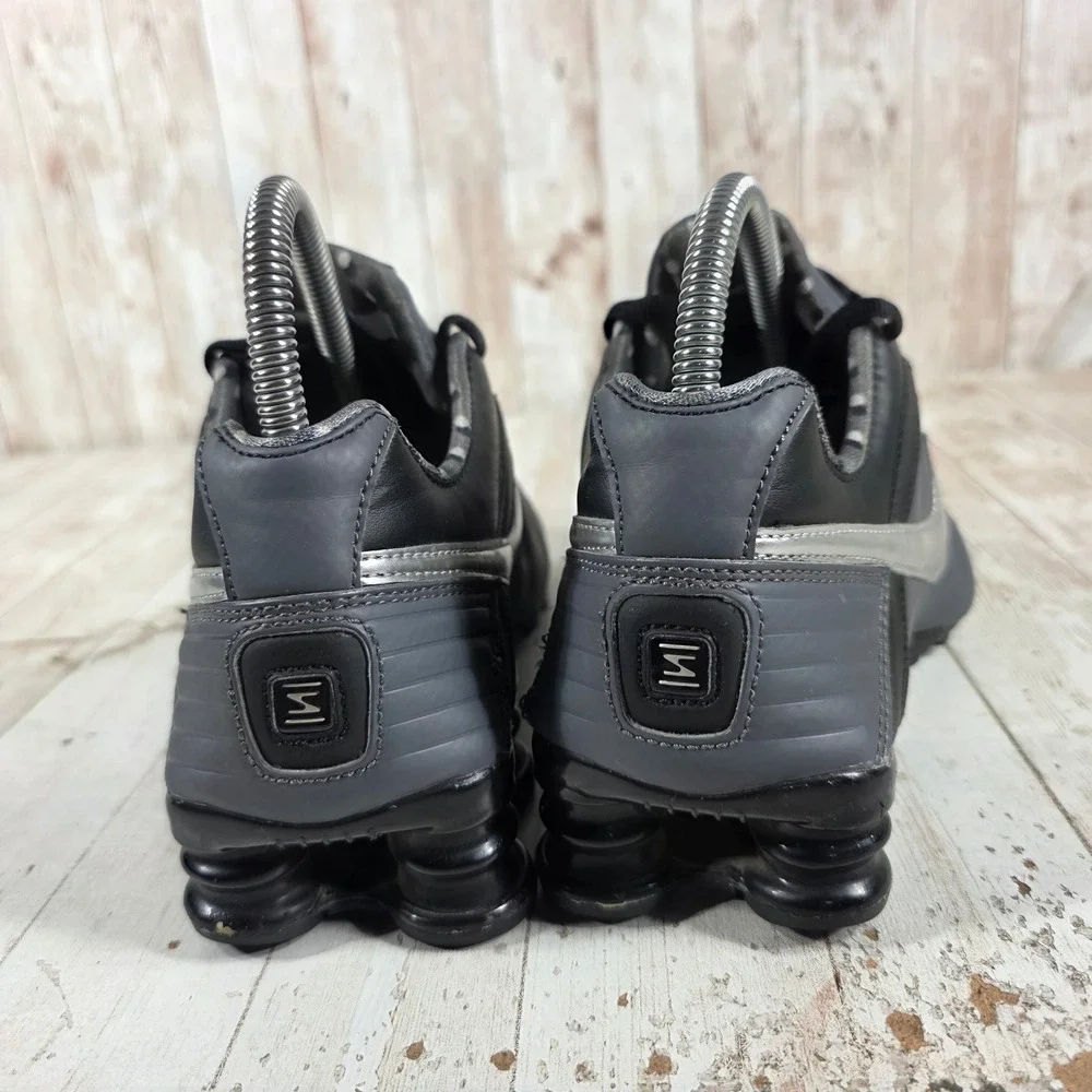 Nike Shox Junior Black Metallic Silver Grey Sneakers 454339-020 Womens Size 6